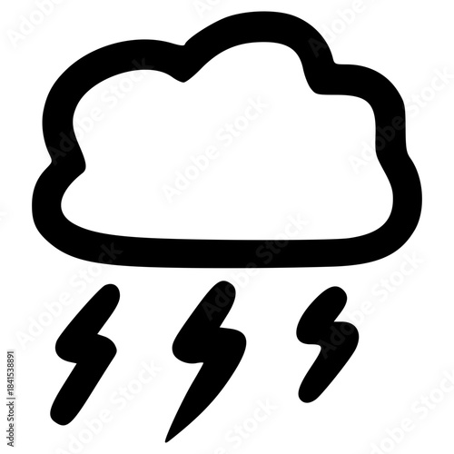 doodle Thunderstorm cloud illustration hand drawn outline vector
