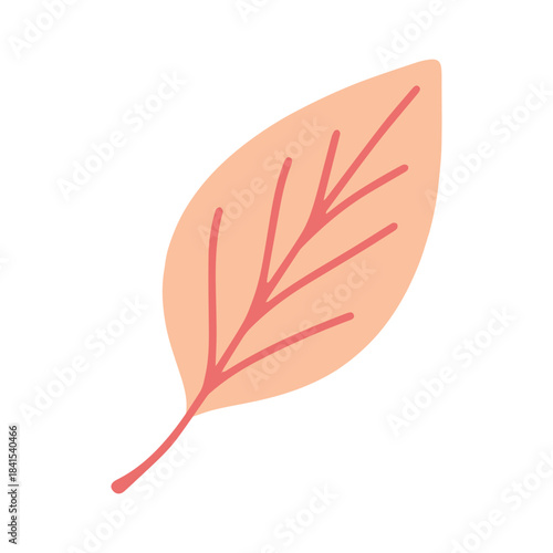 A simple leaf in a soft pink or reddish hue. A creative and gentle autumn foliage element, perfect for pastel-themed seasonal decorations and designs.