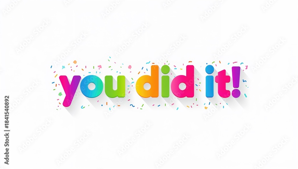 Fototapeta premium Vibrant text layout in a colorful banner, designed for logos and promotional materials, featuring bold and eye-catching typography