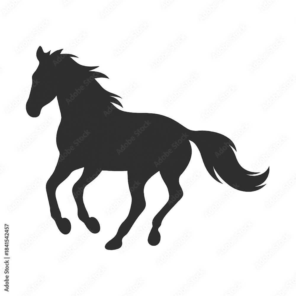 Obraz premium Running Horse Silhouette Vector | Equine Motion & Animal Icon