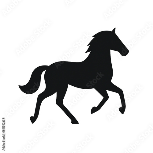 Running horse silhouette vector illustration