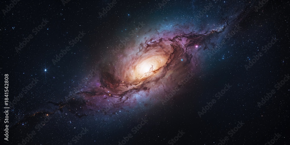 Obraz premium Vivid stars and vibrant nebulae in deep space, used as a backdrop for astrophotography, International Astronomy Day