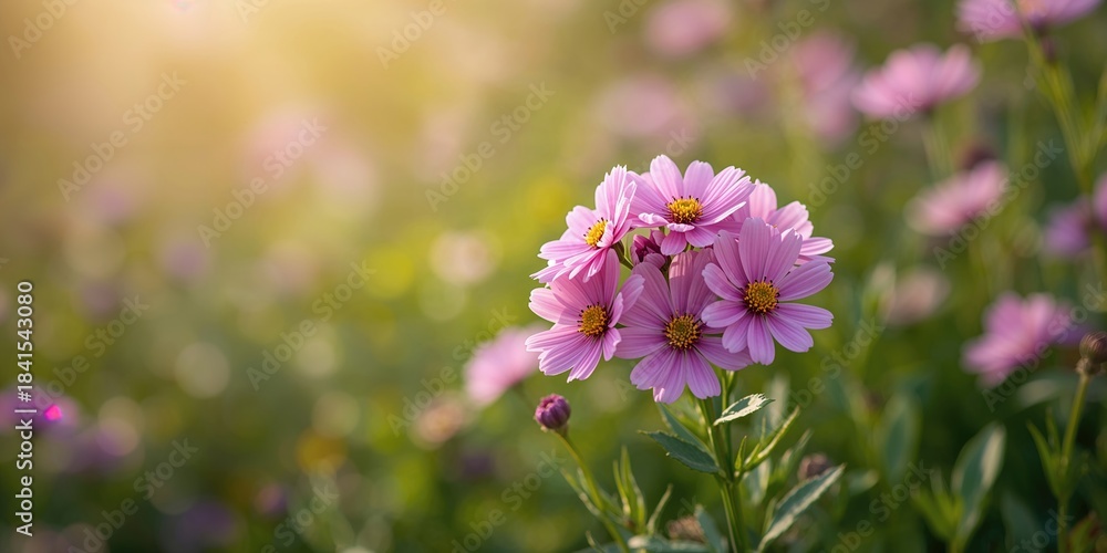Obraz premium Mexican Aster Cosmos Cosmea flowers in full bloom, used as vibrant garden ornamental plants
