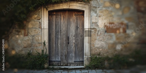 Fototapeta Naklejka Na Ścianę i Meble -  Wall texture and door surfaces used as background for text layout and design, suitable for editorial or UI purposes