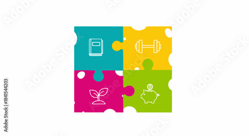 Puzzle Icons for New Year Goal Setting