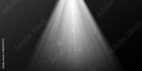 Abstract radiant rays of light with twinkling sparkling particles.