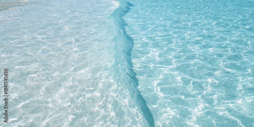 Fototapeta Naklejka Na Ścianę i Meble -  Blue ripple water wave in sea ocean, natural wave motion for background design