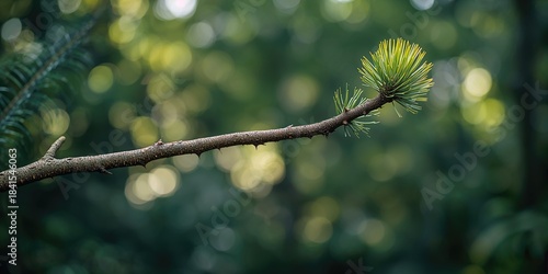 A tree branch with sharp spikes used as a natural defense mechanism, natural elements, Earth Day