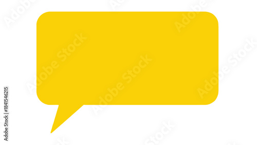Bright yellow speech bubble isolated on a white background