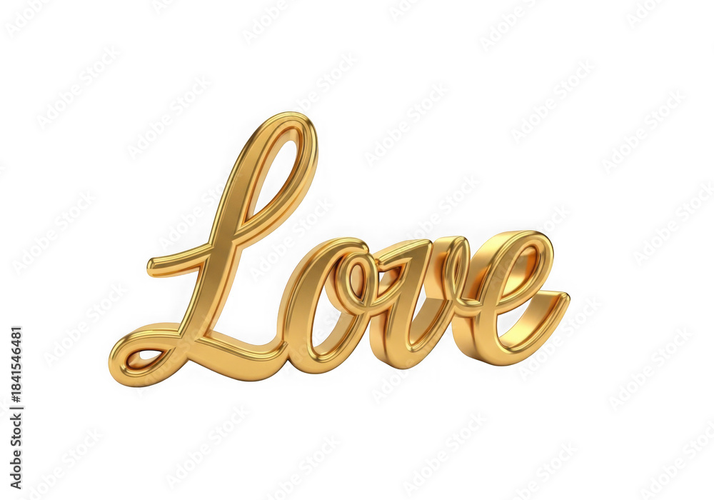 Obraz premium Golden love typography illustration