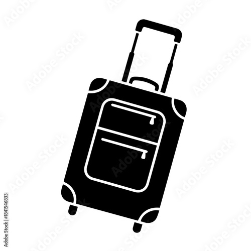 Red business suitcase and black travel luggage isolated on white background with wheels and handles for a holiday trip or vacation voyage