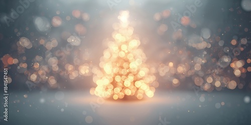 Christmas bokeh background with illuminated tree and abstract design for holiday celebration imagery