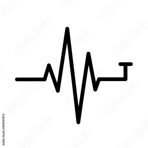 Medical Heartbeat Line: A simple, sleek black line graphic represents the rhythm of life, a visual of the essence of health and vitality.