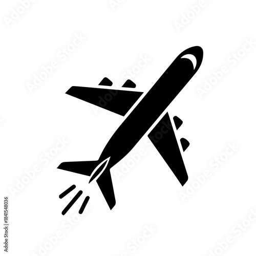  Soaring Above: A minimalist silhouette of an airplane ascending into the sky, depicting the spirit of travel and the wonders of exploration.