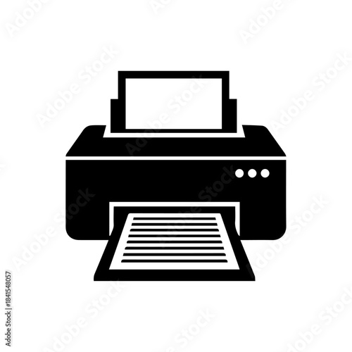 Office Printer Icon: A sleek, modern printer icon, perfectly illustrating document output in a professional office environment, capturing the essence of streamlined printing solutions.