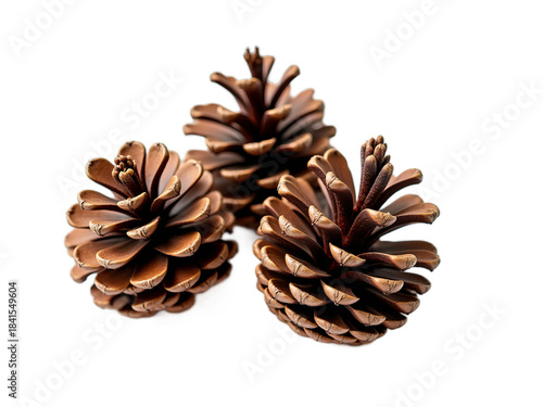 Natural Studio Photography - Triangular Composition of Pine Cones Collection Isolated HD