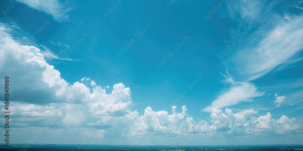 Obraz premium Blue sky and clouds abstract background, suitable for text overlay and layout design, Earth Day