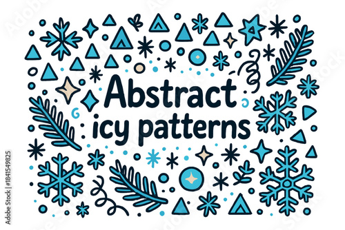 Abstract Icy Patterns. Abstract icy patterns. Hand-drawn doodle illustration of Abstract icy patterns.