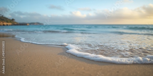 Fototapeta Naklejka Na Ścianę i Meble -  Minimal wave background with ocean sand, suitable for text overlay and layout design