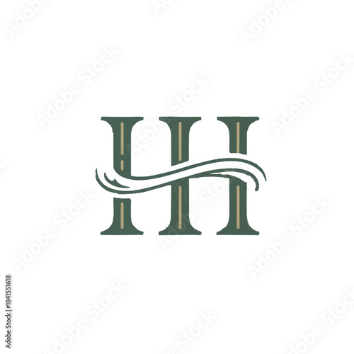 Capital letter double H logo