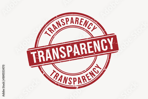 Transparency stamp seal red ink isolated on white