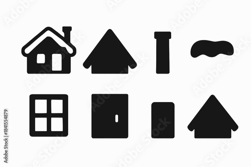 Scandinavian Winter Icons. Scandinavian winter minimalism. Filled icon set of Scandinavian winter minimalism: