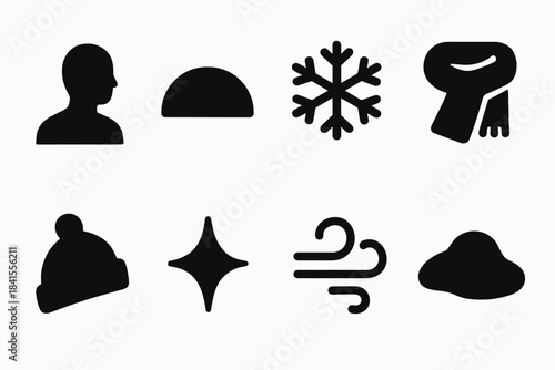 Golden Hour Icons. Golden hour silhouette. Filled icon set of golden hour silhouette: human shadow, warm arc,