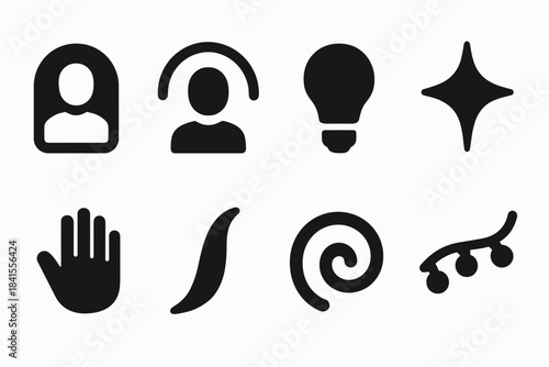 Illuminated Portrait Icons. Illuminated portrait icons. Filled icon set of illuminated portrait icons: