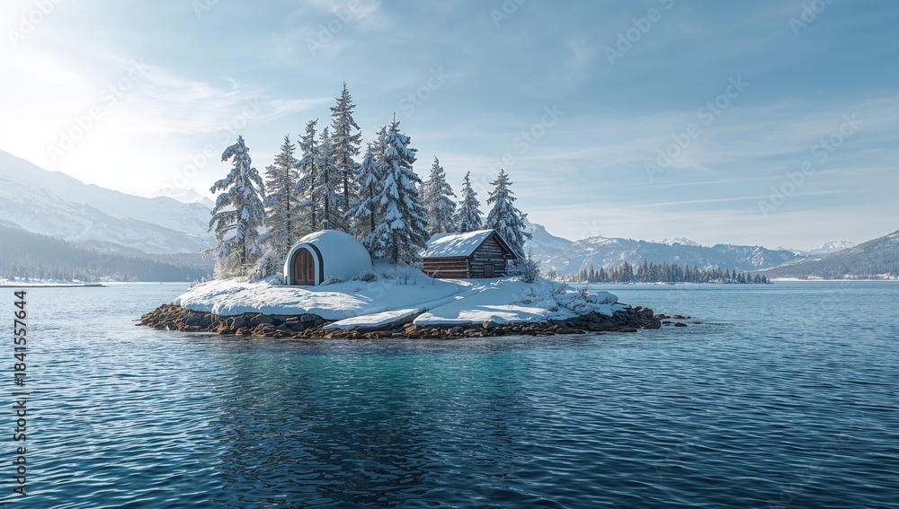 Obraz premium Islands with lush trees and water bodies forming a natural terrain, Earth Day