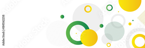 yellow and green circle banner background. Vector abstract graphic design banner pattern background template.