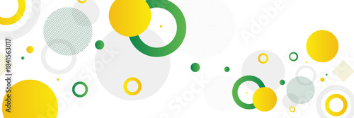 yellow and green circle banner background. Vector abstract graphic design banner pattern background template.