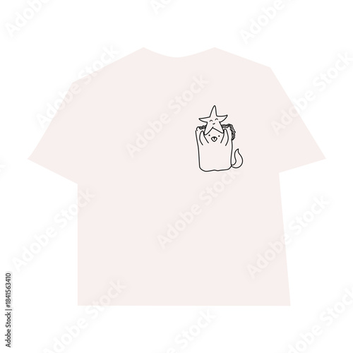 t shirt Cute Line Art Character Illustration