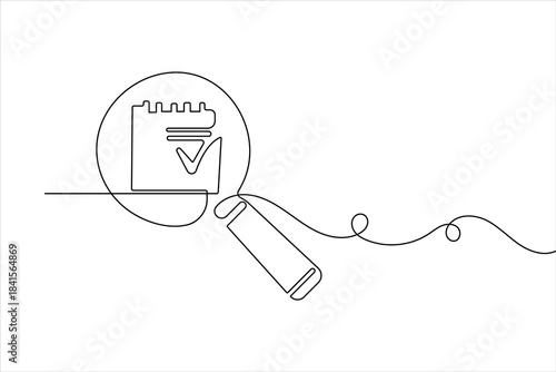 Search icon simple continuous one line drawing minimal outline vector illustration clean modern design