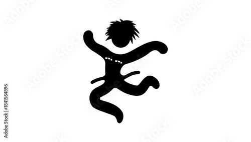 Georgian dance sign, black isolated silhouette