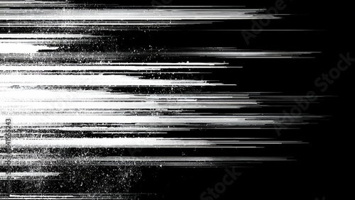 Abstract background with high-speed horizontal white lines and digital static effect Vector, illustration