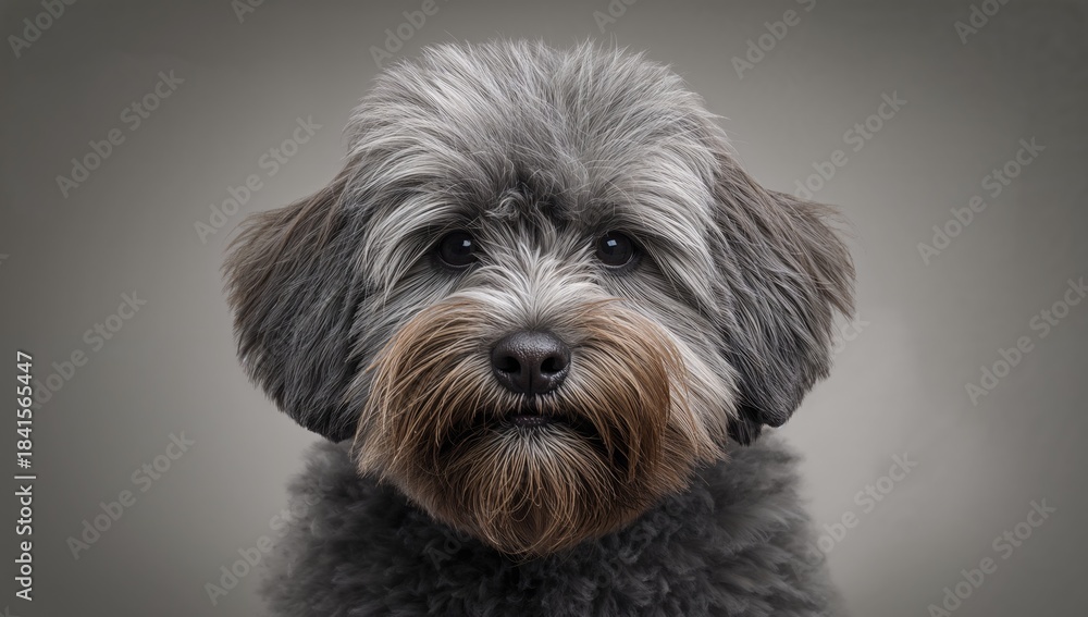 Obraz premium Detailed view of gray dog skin serving as a background for text or graphic elements