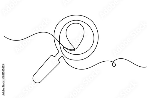 Search icon simple continuous one line drawing minimal outline vector illustration clean modern design