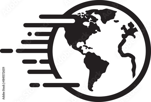 Global Network Connection Earth Technology Icon Design Element.
