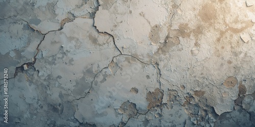 Cracked plaster surface, indicating age or settling, building maintenance