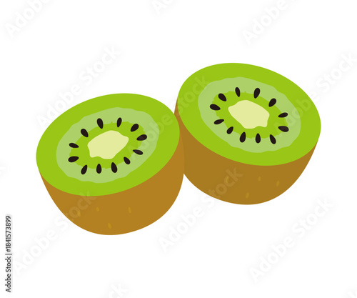 カットしたグリーンキウイ