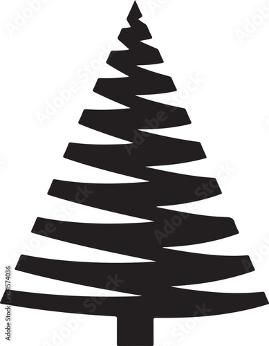 Abstract Pine Tree Silhouette Nature Graphic Design Element.