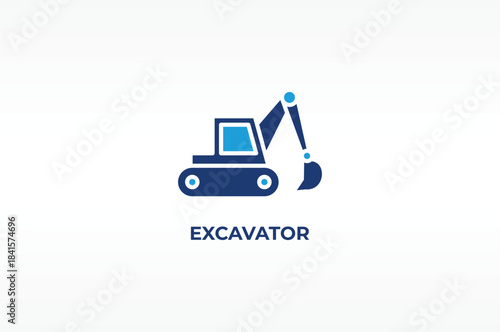 EXCAVATOR vector, icon or logo sign isolated symbol illustration