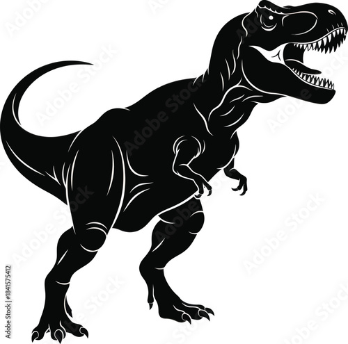 Tyrannosaurus Rex Dinosaur Silhouette Vector