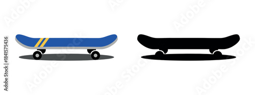 A dynamic skateboard icon with flame effects on the wheels, showcasing an energetic and sporty design for an action-filled illustration.