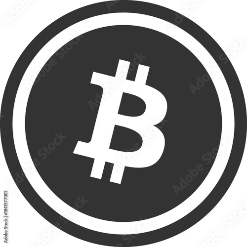 Bitcoin cryptocurrency icon in monochrome
