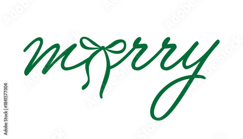 Text Christmas Blessings hand written calligraphy lettering. Coquette handmade vector illustration. Fun brush ink typography for photo overlays, t-shirt print, flyer, poster design