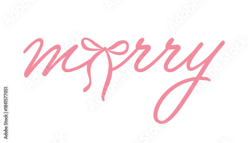 Text Christmas Blessings hand written calligraphy lettering. Coquette handmade vector illustration. Fun brush ink typography for photo overlays, t-shirt print, flyer, poster design