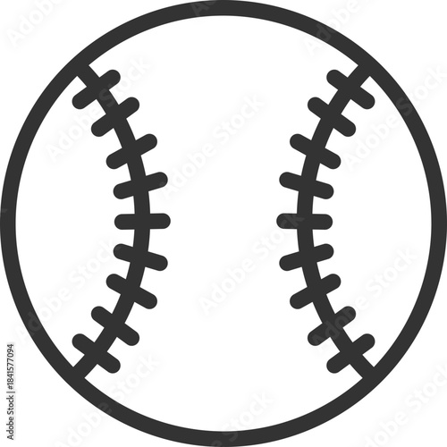 Baseball ball icon with stitching detail