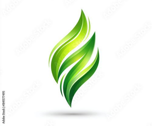 Green energy symbol isolated on white