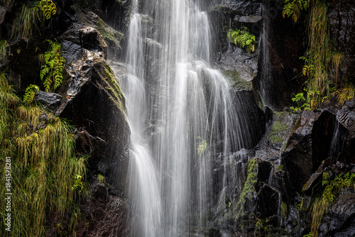 waterfall Levada do Risco in the forest of Paul da Serra Madeira